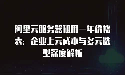 阿里云服务器租用一年价格表：企业上云成本与多云选型深度解析