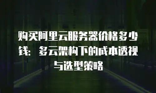 购买阿里云服务器价格多少钱：多云架构下的成本透视与选型策略