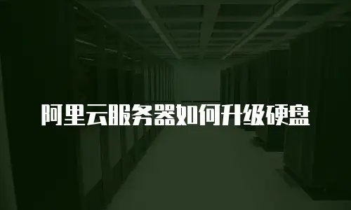 阿里云服务器如何升级硬盘