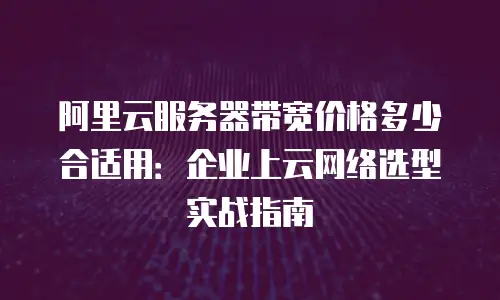 阿里云服务器带宽价格多少合适用：企业上云网络选型实战指南