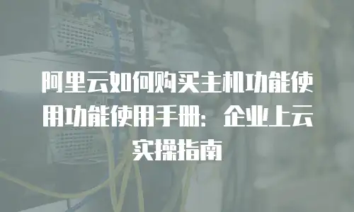 阿里云如何购买主机功能使用功能使用手册：企业上云实操指南