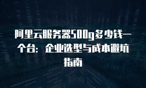 阿里云服务器500g多少钱一个台：企业选型与成本避坑指南