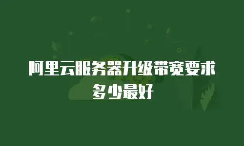 阿里云服务器升级带宽要求多少最好