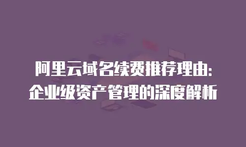 阿里云域名续费推荐理由：企业级资产管理的深度解析