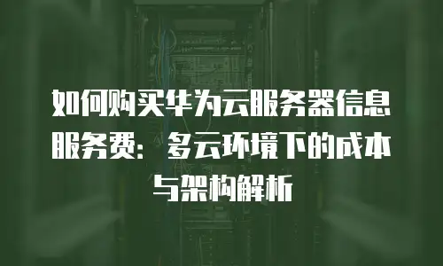 如何购买华为云服务器信息服务费：多云环境下的成本与架构解析