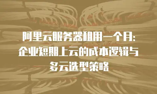 阿里云服务器租用一个月：企业短期上云的成本逻辑与多云选型策略