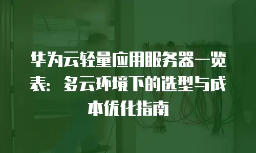 华为云轻量应用服务器一览表：多云环境下的选型与成本优化指南