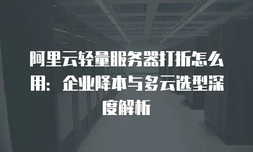 阿里云轻量服务器打折怎么用：企业降本与多云选型深度解析