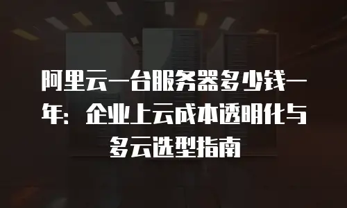 阿里云一台服务器多少钱一年：企业上云成本透明化与多云选型指南