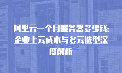 阿里云一个月服务器多少钱：企业上云成本与多云选型深度解析
