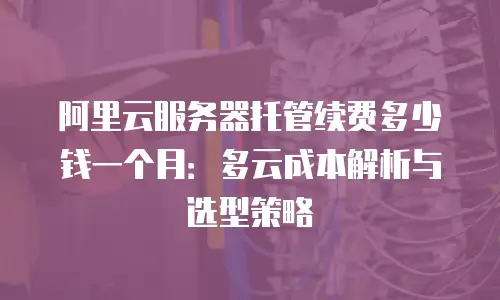 阿里云服务器托管续费多少钱一个月：多云成本解析与选型策略