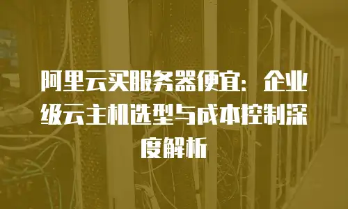 阿里云买服务器便宜：企业级云主机选型与成本控制深度解析