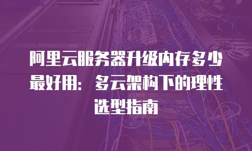 阿里云服务器升级内存多少最好用：多云架构下的理性选型指南