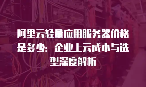 阿里云轻量应用服务器价格是多少：企业上云成本与选型深度解析