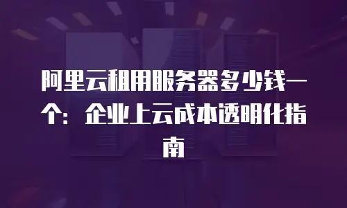 阿里云租用服务器多少钱一个：企业上云成本透明化指南