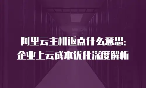 阿里云主机返点什么意思：企业上云成本优化深度解析