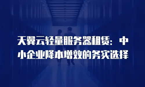 天翼云轻量服务器租赁：中小企业降本增效的务实选择