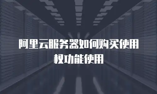 阿里云服务器如何购买使用权功能使用