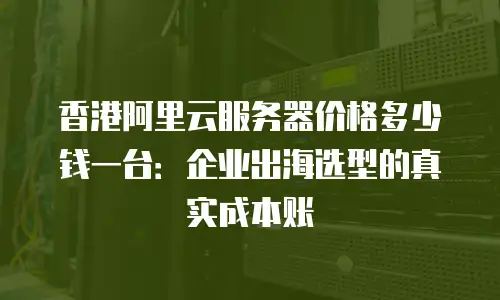 香港阿里云服务器价格多少钱一台：企业出海选型的真实成本账