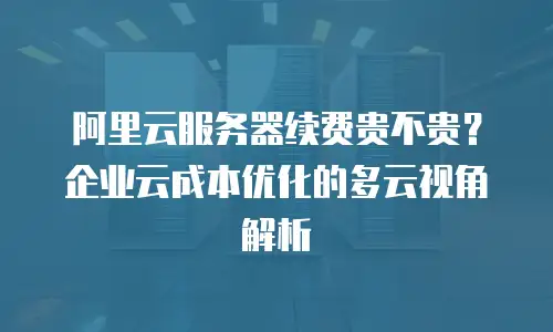 阿里云服务器续费贵不贵？企业云成本优化的多云视角解析
