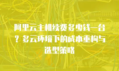 阿里云主机续费多少钱一台？多云环境下的成本重构与选型策略