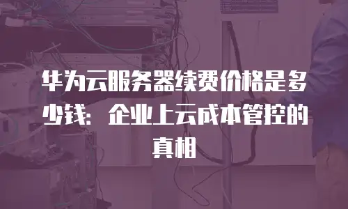 华为云服务器续费价格是多少钱：企业上云成本管控的真相