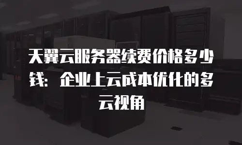 天翼云服务器续费价格多少钱：企业上云成本优化的多云视角