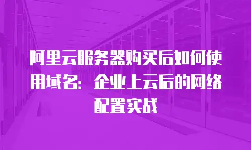 阿里云服务器购买后如何使用域名：企业上云后的网络配置实战