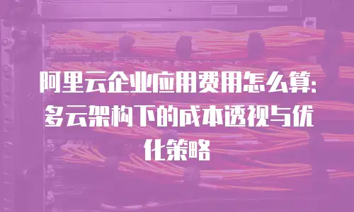 阿里云企业应用费用怎么算：多云架构下的成本透视与优化策略