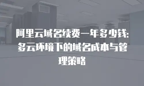 阿里云域名续费一年多少钱：多云环境下的域名成本与管理策略