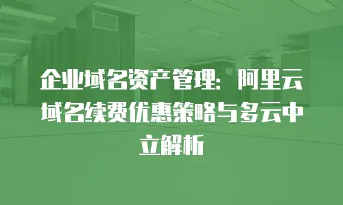企业域名资产管理：阿里云域名续费优惠策略与多云中立解析