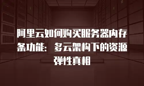 阿里云如何购买服务器内存条功能：多云架构下的资源弹性真相