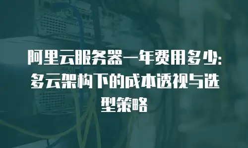 阿里云服务器一年费用多少：多云架构下的成本透视与选型策略