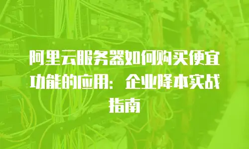 阿里云服务器如何购买便宜功能的应用：企业降本实战指南