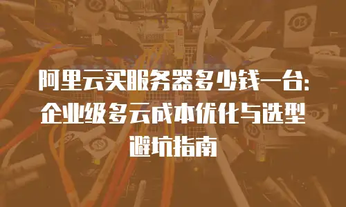 阿里云买服务器多少钱一台：企业级多云成本优化与选型避坑指南