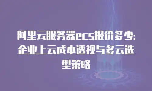阿里云服务器ecs报价多少：企业上云成本透视与多云选型策略