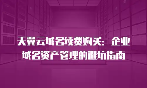 天翼云域名续费购买：企业域名资产管理的避坑指南