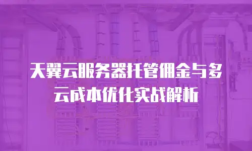 天翼云服务器托管佣金与多云成本优化实战解析