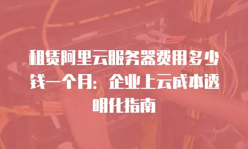 租赁阿里云服务器费用多少钱一个月：企业上云成本透明化指南