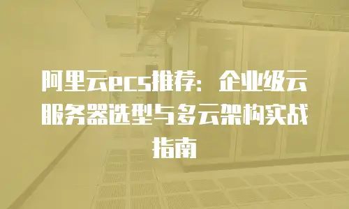 阿里云ecs推荐：企业级云服务器选型与多云架构实战指南