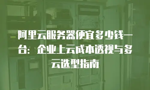 阿里云服务器便宜多少钱一台：企业上云成本透视与多云选型指南