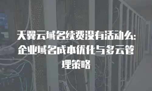 天翼云域名续费没有活动么：企业域名成本优化与多云管理策略
