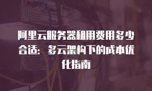 阿里云服务器租用费用多少合适：多云架构下的成本优化指南