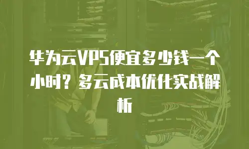 华为云VPS便宜多少钱一个小时？多云成本优化实战解析