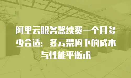 阿里云服务器续费一个月多少合适：多云架构下的成本与性能平衡术