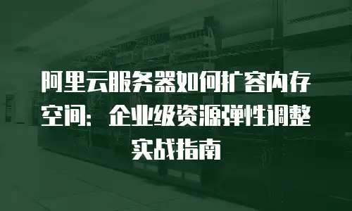 阿里云服务器如何扩容内存空间：企业级资源弹性调整实战指南