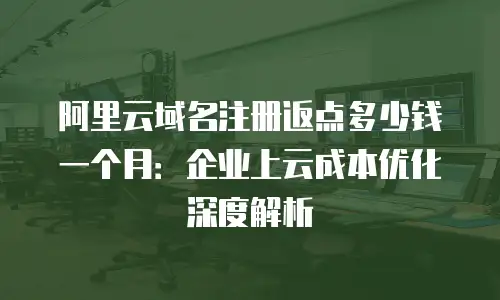 阿里云域名注册返点多少钱一个月：企业上云成本优化深度解析