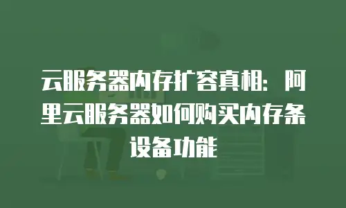 云服务器内存扩容真相：阿里云服务器如何购买内存条设备功能