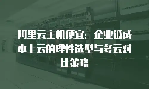 阿里云主机便宜：企业低成本上云的理性选型与多云对比策略