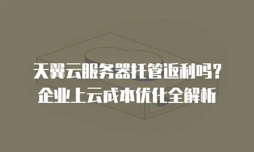 天翼云服务器托管返利吗？企业上云成本优化全解析